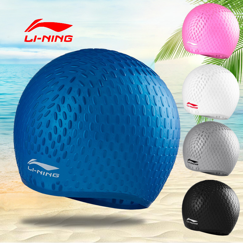 Li Ning Water Drop Cap Enlarged Comfort, No Head, Water, Sunscreen 10-50-year-old Unisex Silicone Swimming Cap