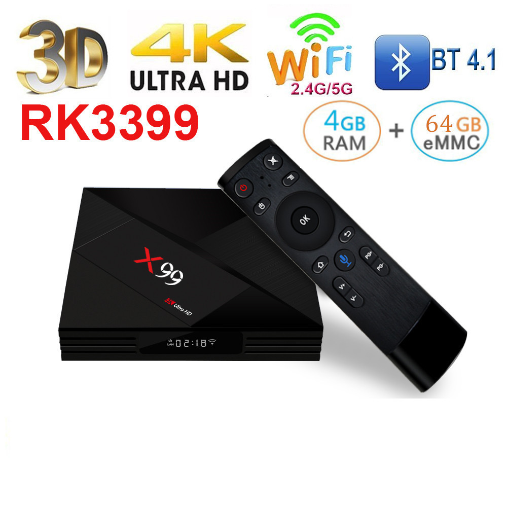 X99 six-core foreign trade e-commerce Android 7 1 network player RK3399 with Type-C 4 64G