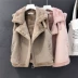 Ins new fur one vest Phiên bản Hàn Quốc mùa thu và mùa đông của phụ nữ thời trang ngắn đoạn lông cừu áo khoác da xe máy dày áo khoác nữ hot trend 2021 Áo vest