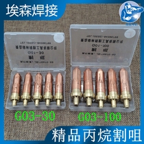 Huaqing brand propane cutting torch cutting nozzle G03-30 G03-100 plum blossom jet suction liquefied gas cutting nozzle 1 2 3