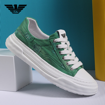 Luxury brand Lideng Armani mens shoes 2022 summer casual sneakers denim canvas shoes breathable shoes mens tide