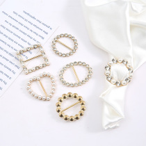 Pearl Water Drill Coat Corner Knotted Clasp Waist Buttoned Silk Scarf Clothes Buttoned T-shirt Shirt Windsuit Hem 100 Hitchhiking Character Button