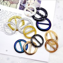 Summer upscale button silk scarf buckle knotted clasp day word buttoned lace resin buckle son T-shirt round coat corner