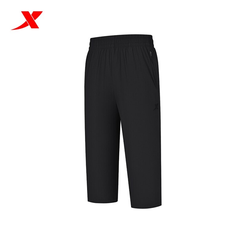 Xtep Men's Woven Cropped Pants 2026 Summer New Ice Silk Breathable Casual Shorts 974229800239