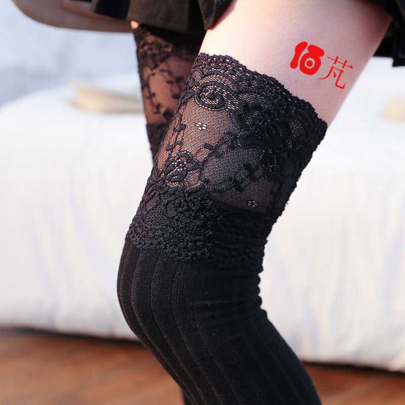 Lolita lace lace stockings day to knee socks jk pure cotton autumn and winter jk high cylinder socks summer thin tide