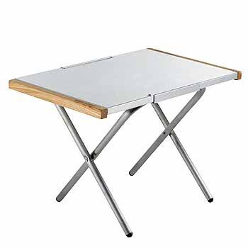 UNIFLAME TAKIBI Table outdoor camping stainless steel folding table anti-hot desktop solid wood edge