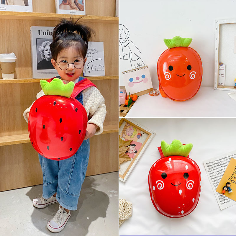 girl bag kindergarten small class schoolbag cartoon little strawberry children's backpack cute carrot toddler backpack