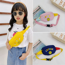 Children Casual Letters Single Shoulder Bag Girls Smiling Face Embroidered Satchel Bag Boy Backpack Baby Chest Pocket Tide