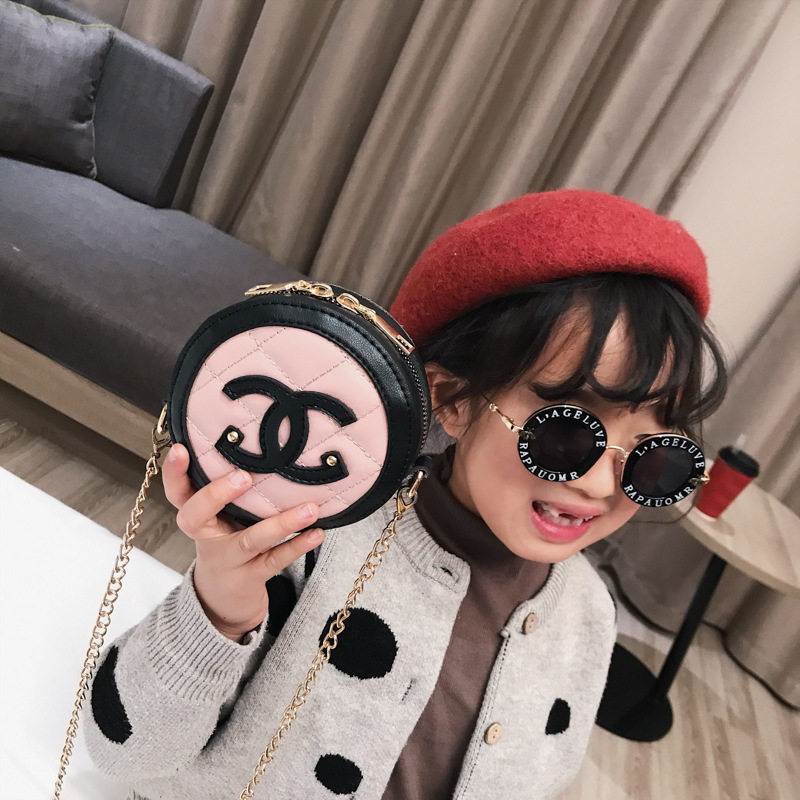 Child bag girl bag new girl outgoing small round bag diangle chain small fragrance bag bag bag accessories