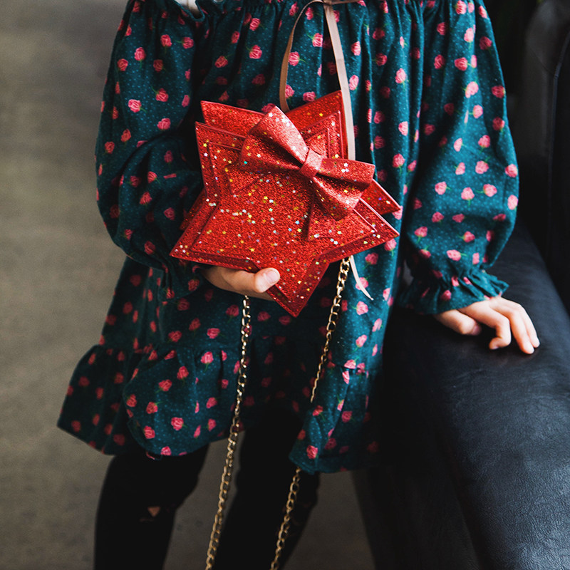 Girl bag Bag Slanted Satchel Princess Beauty Pops Baby Girl Single Shoulder Bag Tide Butterfly Knot Cute Children Accessories Bag