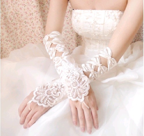 2014 new wedding dresses tuxedo gloves without finger gloves embroidered upscale wedding dresses tuxedo gloves butterfly knot length gloves