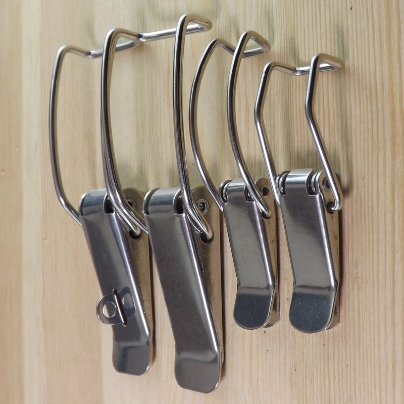 Stainless steel barrel catch lid long hook buckle with lock nose long hook fastening lengthened hook pull button long pole iron case