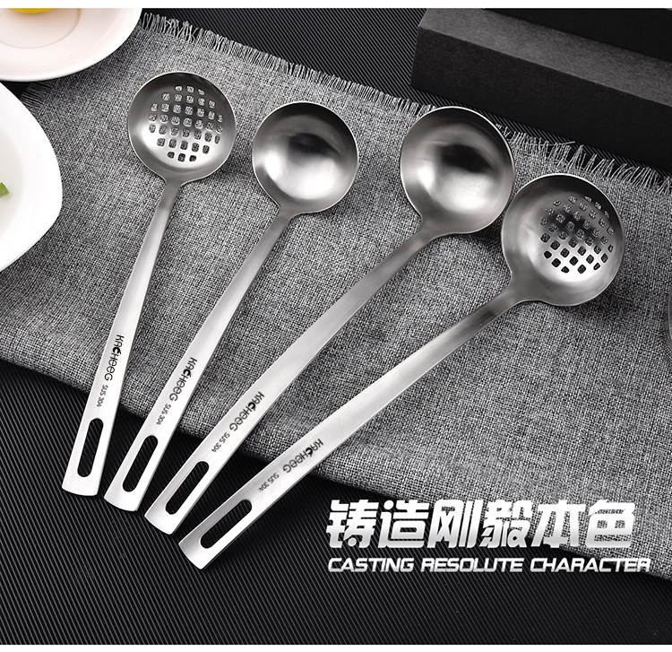 Lẩu lẩu dày 304 muỗng inox súp colander tay cầm dài đặt bếp đặt cháo nhà bếp - Phòng bếp gia dụng nhà bếp