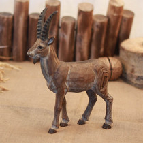 Solid wood Artisanal Engraving Animals Sheep Pendulum Pieces Wood Carving Handicraft Soft Adornment Living-room Table Nordic Send People Small Pieces