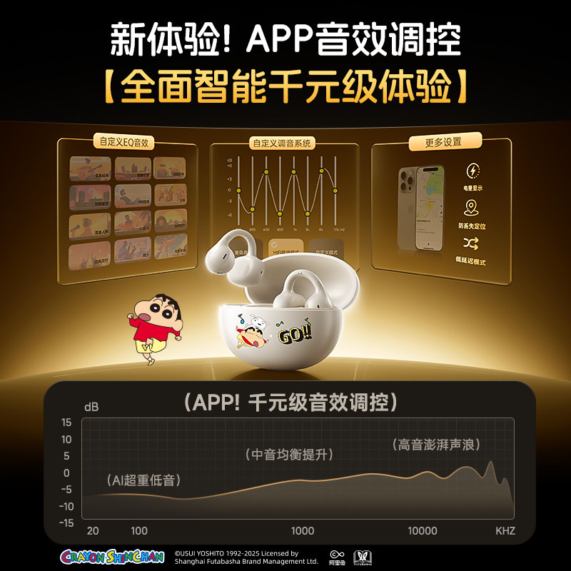 [Crayon Shin-Chan Collaboration] Baseus Bc1 Bluetooth Headphones 2026 New Model Air Bone Conduction Ear Clip Open-Type