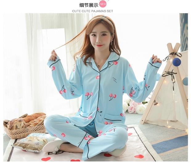 Bộ đồ ngủ mùa xuân và hè hè Quần dài tay cotton mỏng dành cho nữ có thể mặc bên ngoài bộ đồ cotton phục vụ trong tháng bộ thể thao nam đẹp