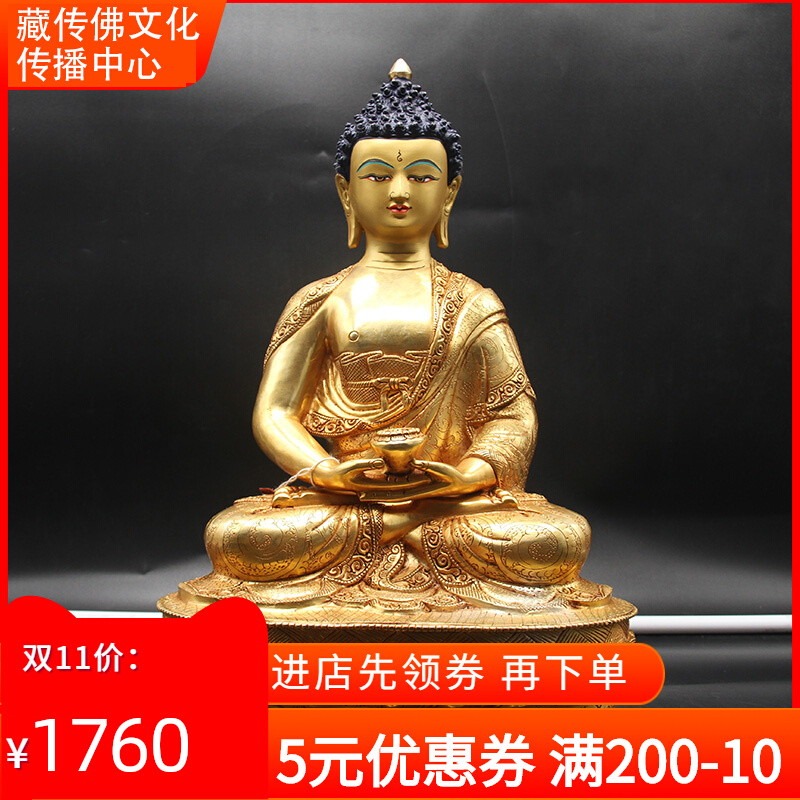 Nepal imports handmade red copper-red gold hidden from home Mithamata Amitaba Buddha at the foot of a Buddha statue of Buddha