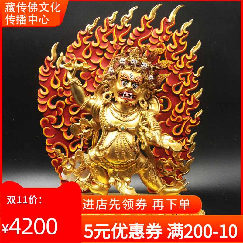 Tibetan Nepalese bronze gilded Buddha statue Vajrapani Buddha statue one foot