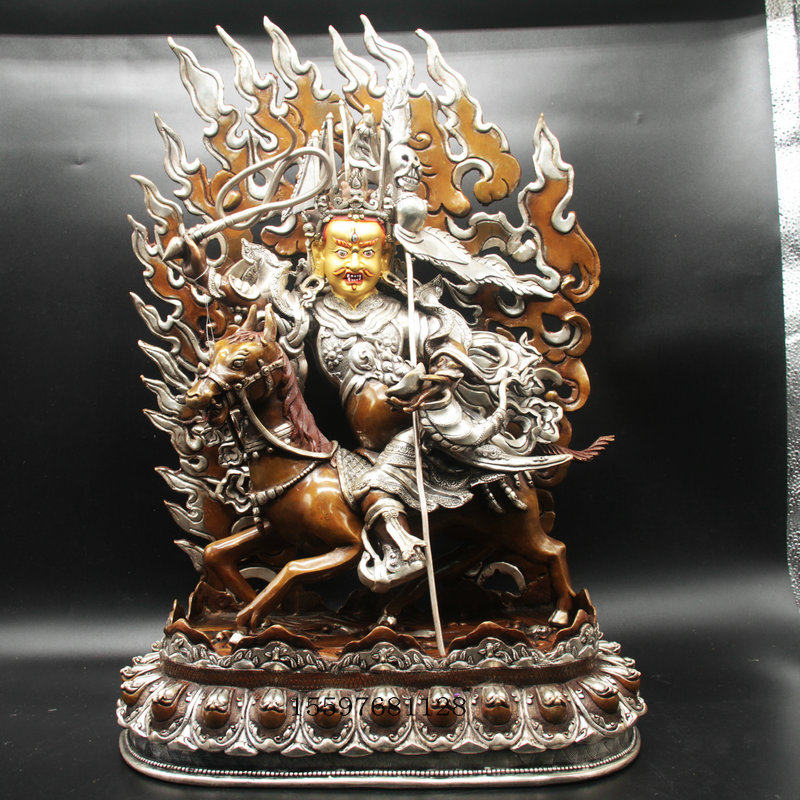 Tibetan-spread Nepal red copper-gold Buddha statue Gesha King Buddha statue one ruler of five Buddha statues
