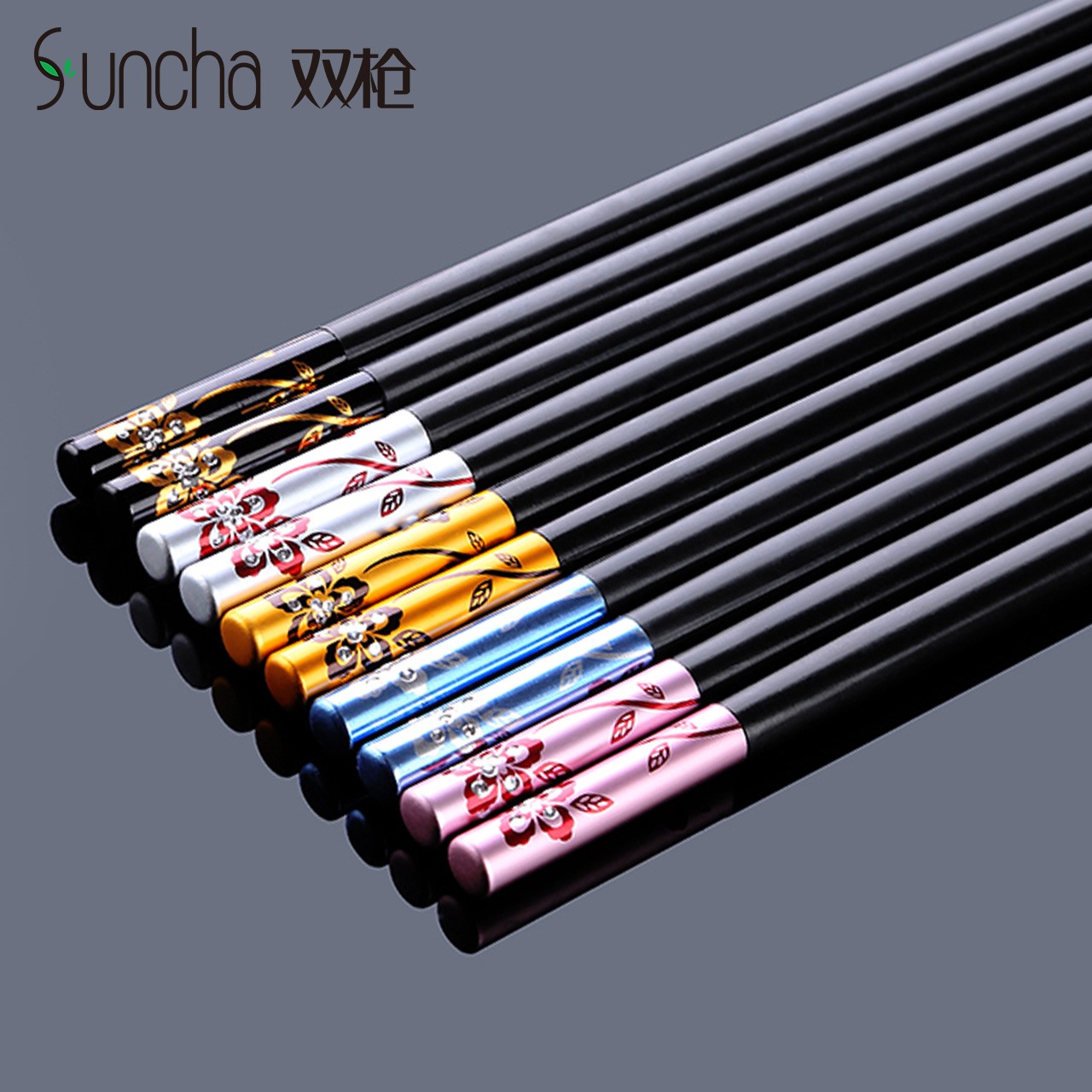 Double Lance Stainless Alloy Chopsticks Set Non-slip Home Dress Long Day Han Style No Wax home without steel 5 Double