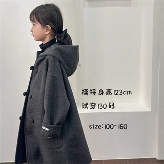 Korean Uamtor Girls' Double-Sided Cashmere Coat Autumn and Winter 2025 New Style Rich Girl Mid-Length Hooded Jacket