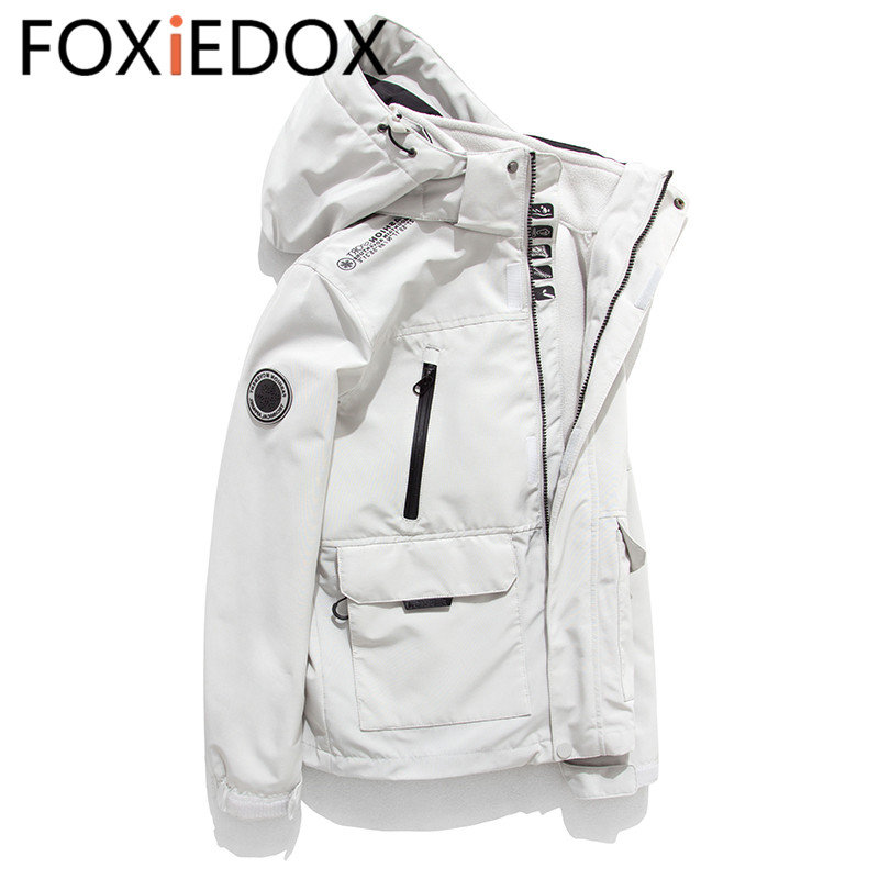 FOXIEDOX loose white stormtrooper women's three-in-one tide brand windproof waterproof removable outdoor mountaineering suit men