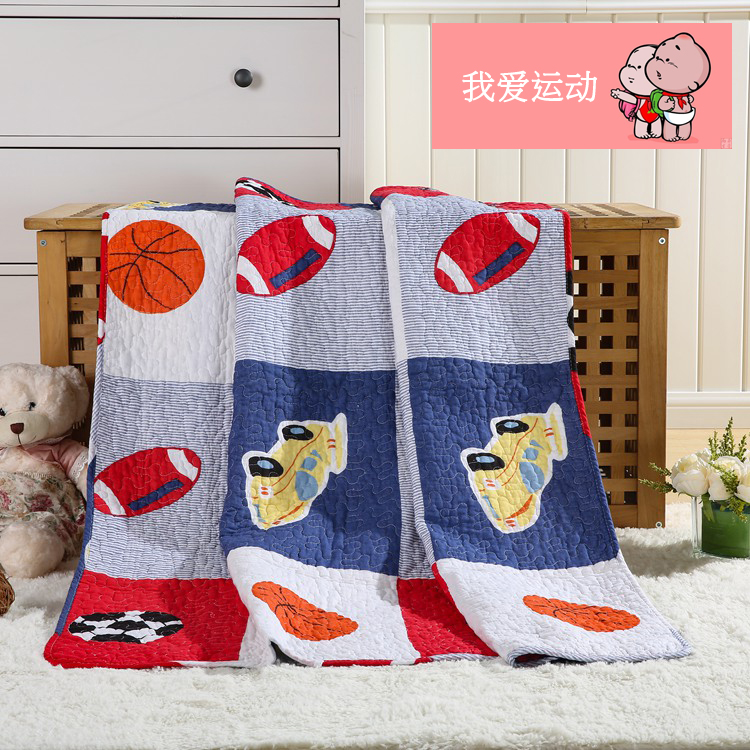 Tấm bông mảnh duy nhất bông phim hoạt hình bởi bé trải giường cotton nap quilt chần chăn có thể giặt