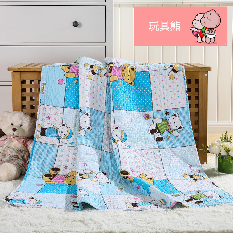 Tấm bông mảnh duy nhất bông phim hoạt hình bởi bé trải giường cotton nap quilt chần chăn có thể giặt