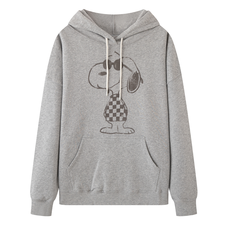 Export Order~Snoopy Peanuts Cartoon Print Fleece-Lined Cotton Hooded Men's Sweatshirt, Large Size Export Order~Snoopy Peanuts Cartoon Print Fleece-Lined Cotton Hooded Men's Sweatshirt, Large Size