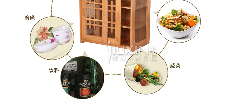 Tủ bếp gỗ đặc có thể treo tường tủ bếp bộ đồ ăn lưu trữ tủ gỗ màu tủ chống ruồi - Buồng giá sách đẹp