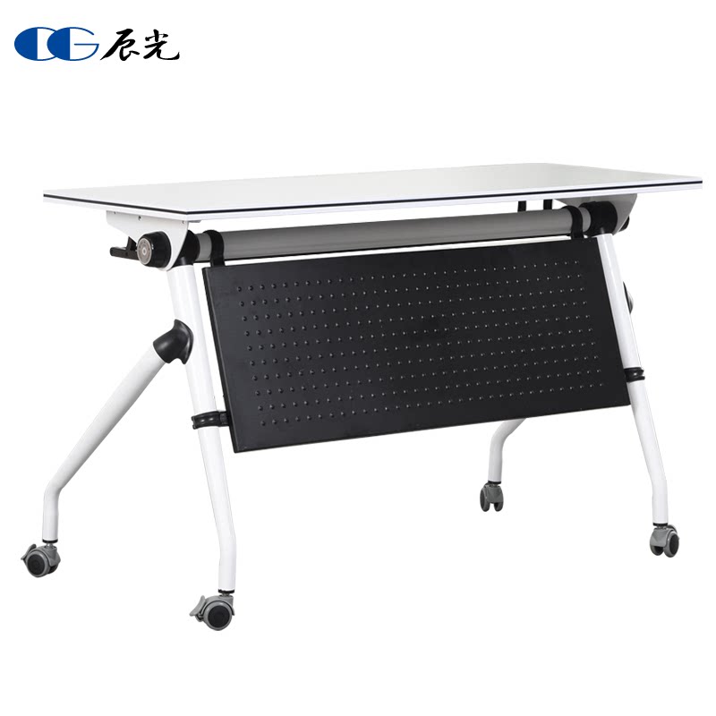 Folding training table and chair combination movable splicing conference table simple long strip desk with wheel double desk