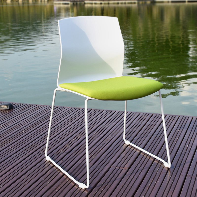 Minimalist training chair stackable plastic classroom seat no armrest simple office meeting guests negotiation meeting chair