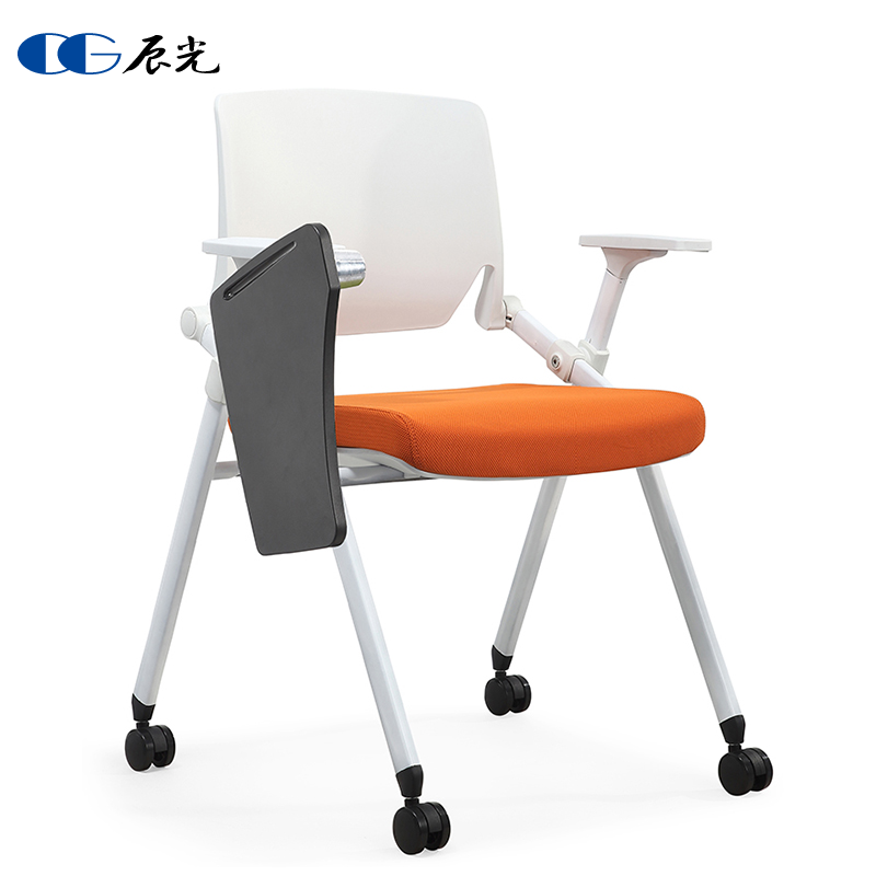 Minimalist training chair with table-board meeting room seat with writing board integrated negotiating chair Folding Meeting Chair