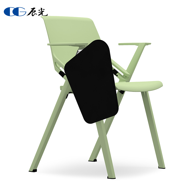 Stackable training chair with table plate plastic negotiating chair with writing board classroom floor seat minimalist meeting chair