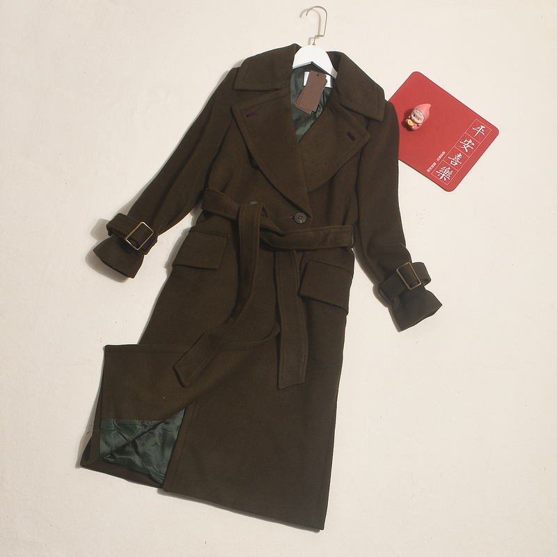 Bargain! Wool Blend! Cabinet Price 1K+ Vintage Heavy Mid-Length Woolen Coat Autumn and Winter Coat Jacket Bargain! Wool Blend! Cabinet Price 1K+ Vintage Heavy Mid-Length Woolen Coat Autumn and Winter Coat Jacket