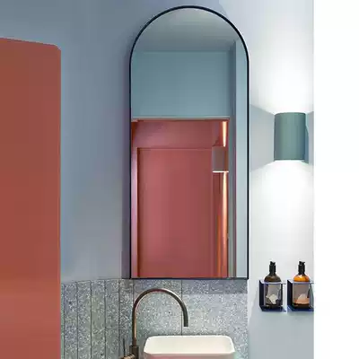 Highlights Home decoration light window mirror Nordic simple narrow side bathroom mirror arch ins Net Red Wall vanity mirror can be customized