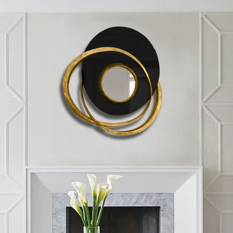 Highlight home with the shaped masculine sofa background wall decoration mirror to figure out the wall hanging European-style mirror