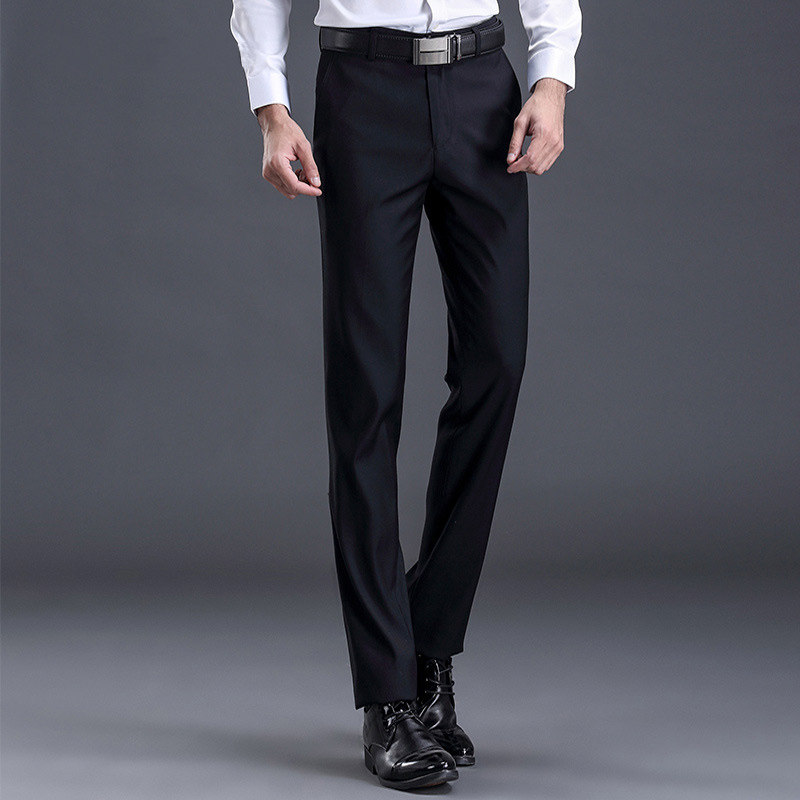 Spring Autumn Western Pants Men's Body Type Black Western Clothing Pants Business Casual Long Pants Men's Straight Cylinder Working Right Fit Pants
