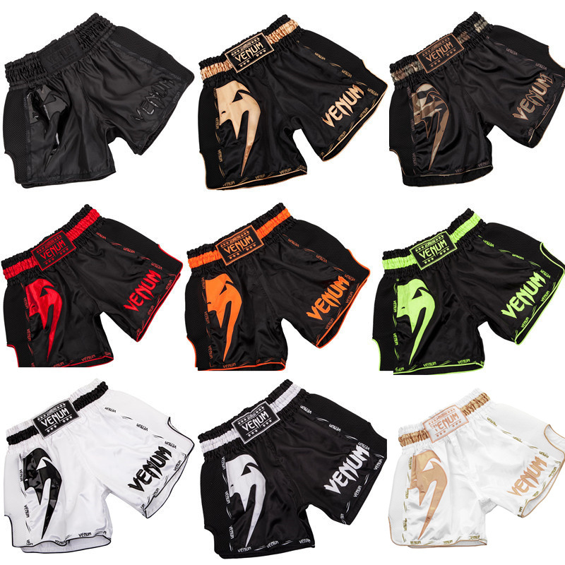 Authentic French Venum Venom Thai Handmade Muay Thai Shorts, Same Style as Sitthichai, for Fighting, Sanda, Boxing, and Muay Thai