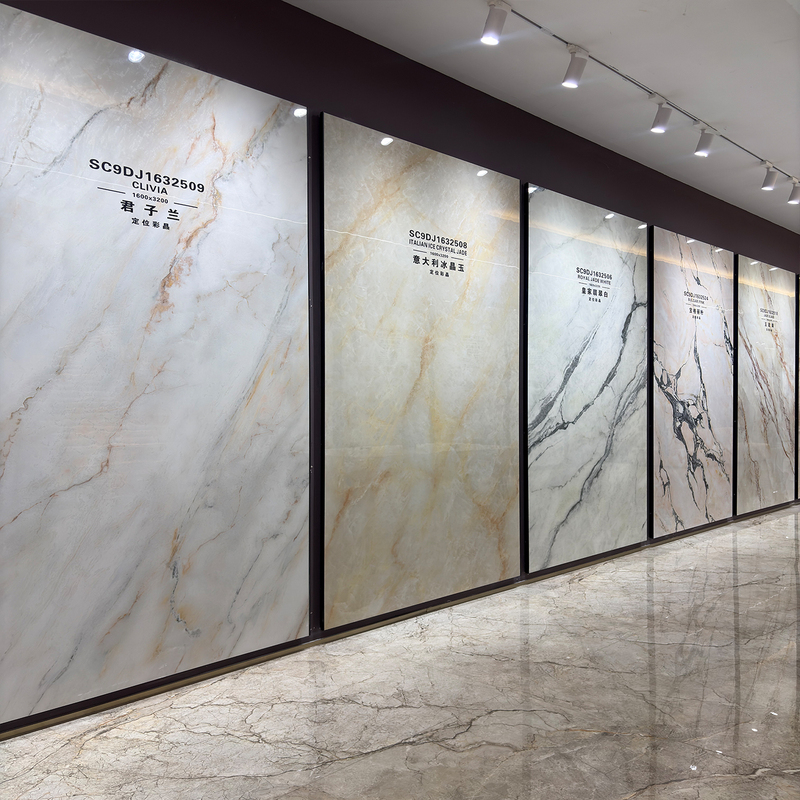 New Model 16000X3200 Crystal Glaze Stone Slab with Marble-Like Texture for Large Tv Background Wall, Light Luxury Style