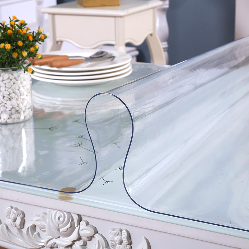 Table mat waterproof and burn-proof pvc table cloth desktop pad transparent soft glass rectangular table cloth tea table cushion free of washing