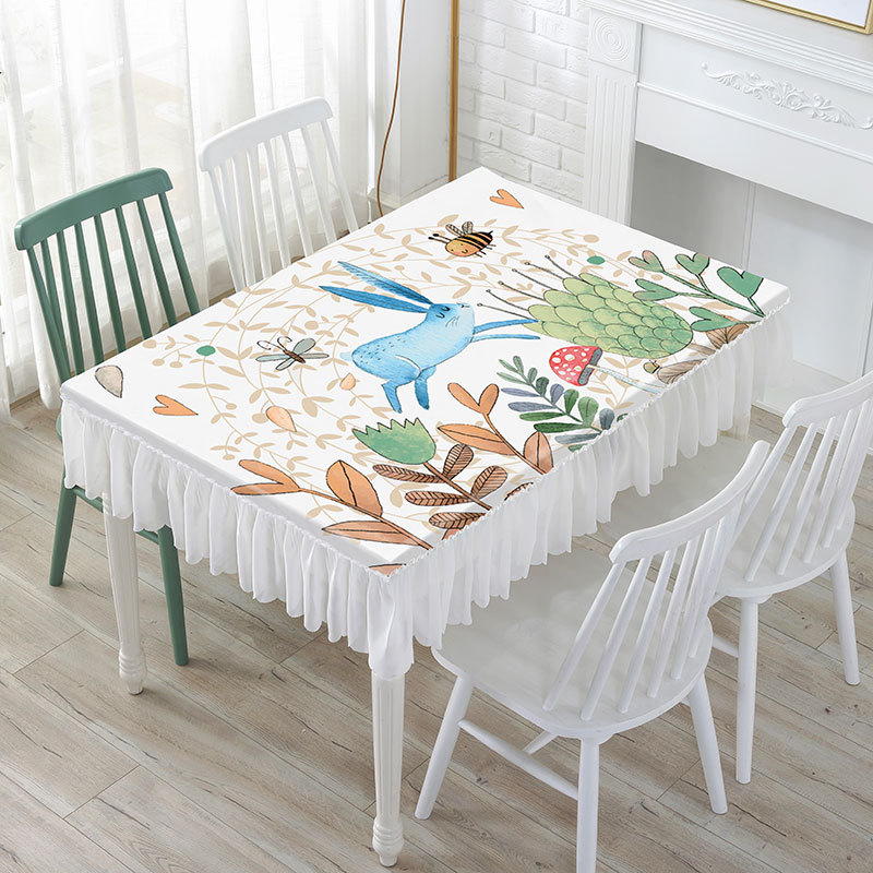 Han Style Printed Dining Room Table Cloth Rectangular Table Home Cotton Linen Waterproof Table Cloth Cover Lace Fresh Table Cloth