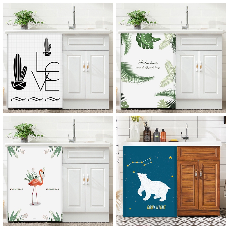 New roller washing machine waterproof sunscreen washing machine cabinet balcony sheltering curtain water-retaining curtain shoe cabinet curtain dust cover