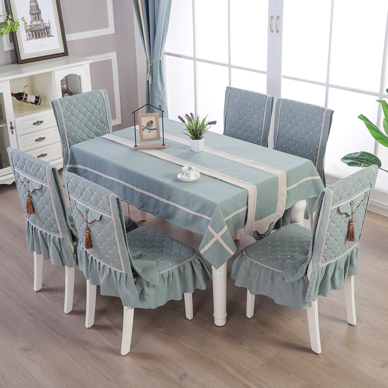 Table Cloth Suit Chair Cushion Chair Cushion Stool Cover Home Upscale Pure Color Minimalist Cloth Art Table Cloth Chair Cover Table Banner Suit