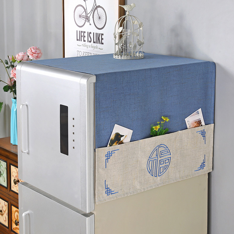 Refrigerator roller washing machine sunscreen Double single open door closing bag style cloth art fridge top dust cover scarves cover cloth