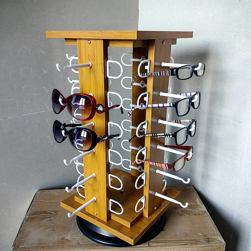 26 New Models of Wooden Eyeglass Display Stands, Rotating Eyeglass Stands, Eyeglass Store Display Counters, Eyeglass Storage Racks, 24 Sets