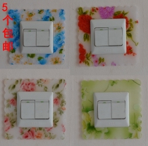 5 crystal acrylic switch stickers crystal pastoral flower switch covers socket sticker covers pink protective covers