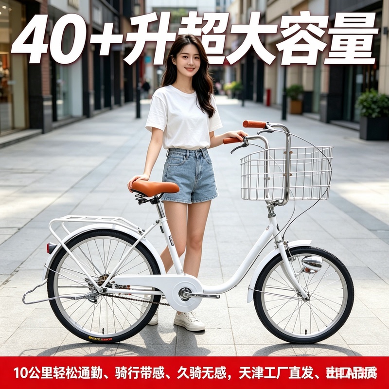 Jian Brand Bicycle Lightweight and Fashionable Adult Gaoyan Big Basket Student Gaoyan Leisure Bicycle Transportation Bicycle Adult Jian Brand Bicycle Lightweight and Fashionable Adult Gaoyan Big Basket Student Gaoyan Leisure Bicycle Transportation Bicycle Adult