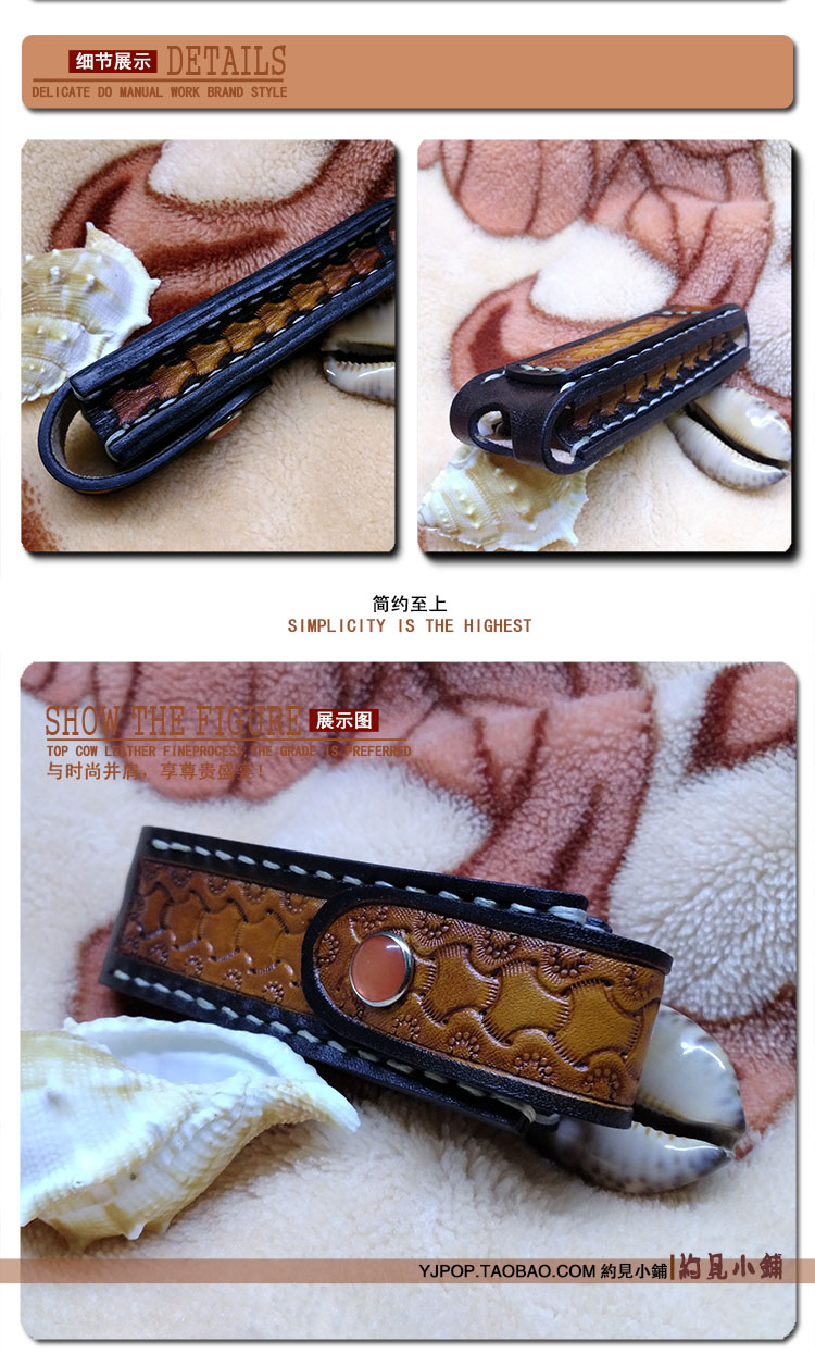 Mới cao cấp tùy chỉnh thủ công Ý rau-rám nắng da bò da túi con dao con dao Swiss Army da bò da dao đa năng đi phượt