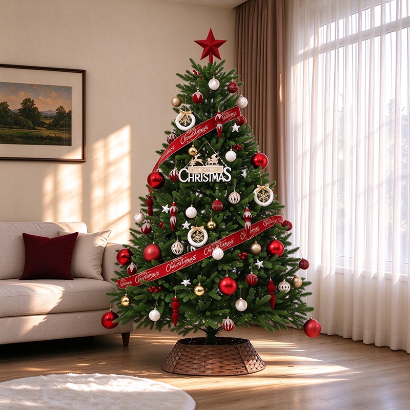 2026 New Christmas Tree Package, Mall Atmosphere Decoration, Floor-Standing Decoration, Christmas Home Living Room Set with Lights